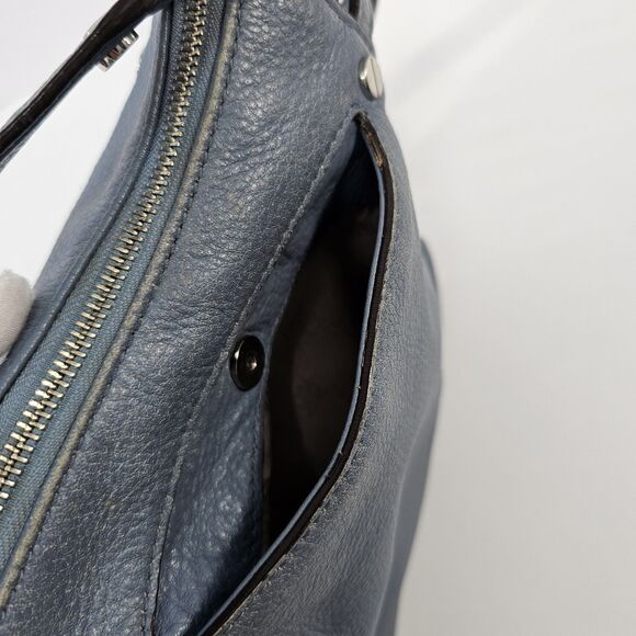 Michael Kors Megan Blue Leather Crossbody Bag with Chain Strap & Tassel Accent - Picture 7 of 12